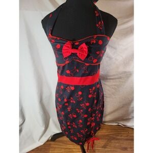 Vtge Sweet Love Hot Topic Size M Retro Cherry Dress Coquette Rockabilly Halter